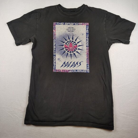VTG Adidas T Shirt The Brand With The Three Stripes Mens Large Vintage 90s Retro - Picture 1 of 9